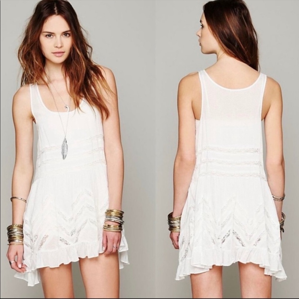 Free People White Lace Mini Dress - Picture 4 of 13